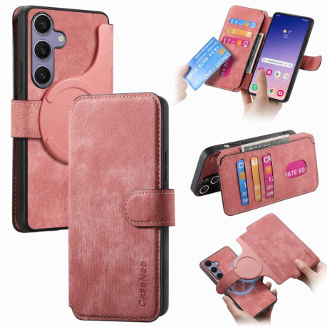 Чохол-книжка CaseNeo MagSafe RFID Anti-theft Retro Leather для Samsung Galaxy S25+ 5G - рожевий