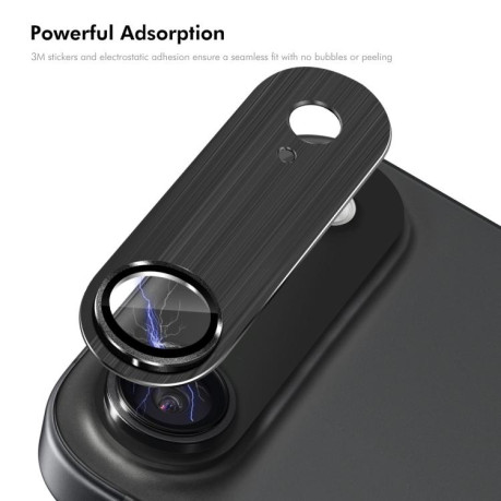 Захисне скло на камеру ENKAY Anti-reflection Camera Lens Brushed Aluminium Alloy для iPhone Air - чорне