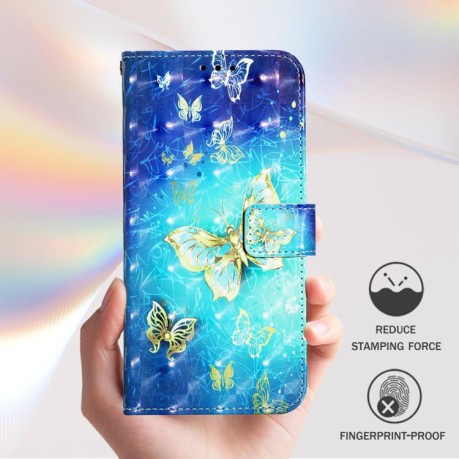 Чехол-книжка 3D Painting для Xiaomi Redmi Note 14 Pro 5G/Poco X7 - Butterfly