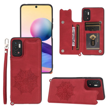 Протиударний чохол Mandala with Card Slot для Xiaomi Poco M3 Pro/Redmi Note 10 5G/10T/11 SE - червоний