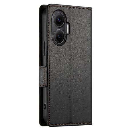 Чехол-книжка Side Buckle Magnetic Frosted Leather для Xiaomi Poco F7 - чорний