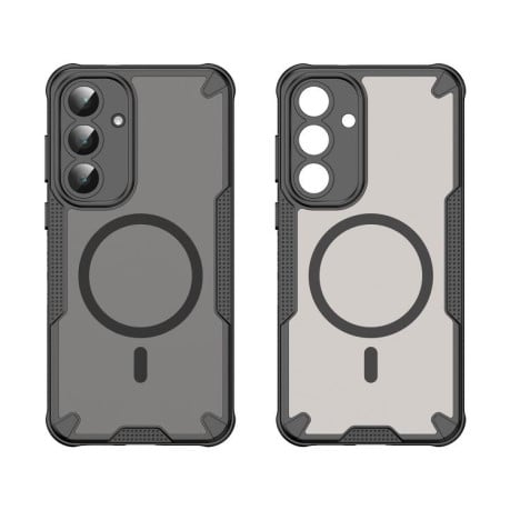 Противоударный чехол Armor Glaze с MagSafe гибридный на Samsung Galaxy S25 FE 5G - черный