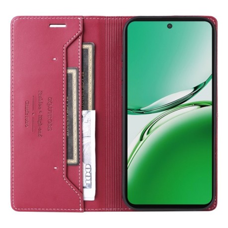 Чехол-книжка GQUTROBE G01 RFID Anti-theft Leather  для OPPO Reno12 F/12FS - красный
