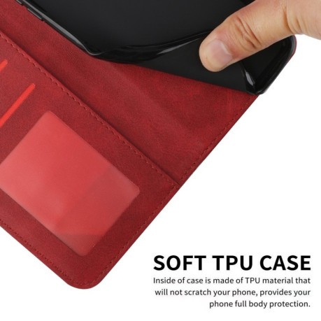 Чехол-книжка Stitching Calf Texture для Xiaomi 13 Pro - красный