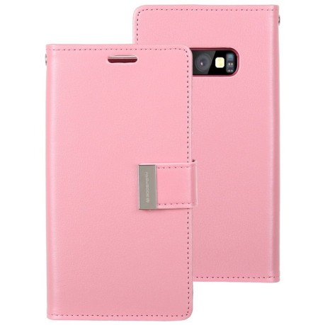 Кожаный чехол- книжка MERCURY GOOSPERY RICH DIARY на Samsung Galaxy S10e/G970-розовый