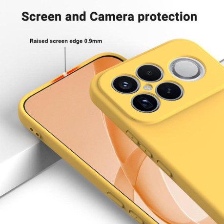 Силиконовый чехол Solid Color Liquid Silicone на Xiaomi Redmi K90 Pro Max / Poco F8 Ultra — жёлтый