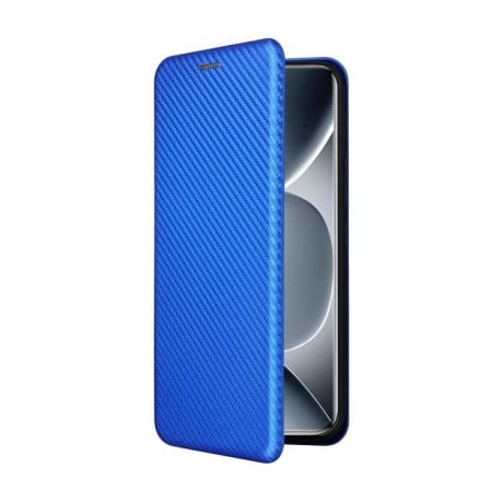 Чохол-книжка Carbon Fiber Texture для Poco 8 Pro/Redmi Note 15 Pro+ — синій
