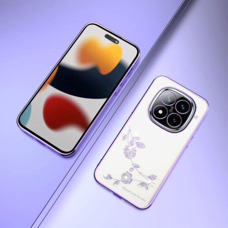 Чохол протиударний Bling Diamond Flower All-inclusive для Xiaomi Redmi Note 14 Pro+ - фіолетовий