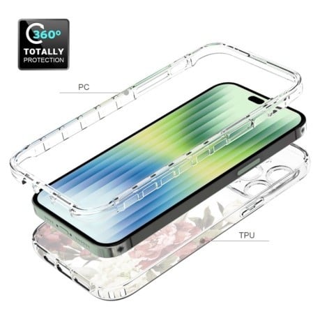 Протиударний чохол Transparent Painted для iPhone 14 Pro Max - Rose