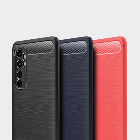 Ударозахисний чохол HMC Carbon Fiber Texture на Xiaomi Mi Note 10 Lite - синій