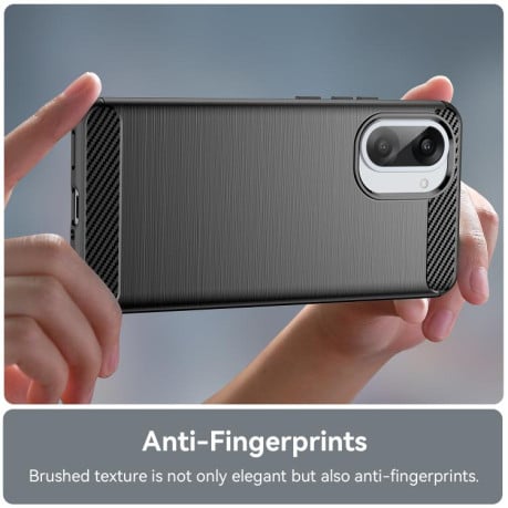 Чехол Brushed Texture Carbon Fiber на OnePlus Nord CE5 5G - черный