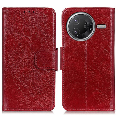 Чехол-книжка Mirren Crazy Horse для Xiaomi Poco F7 Pro / F7 Ultra Global - красный
