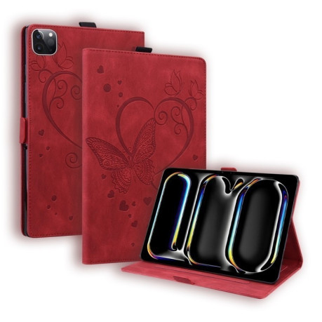 Чохол - книжка Love Butterfly Embossed Leather на iPad Pro 13 2024 - червоний