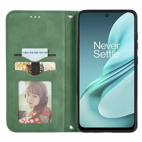 Чехол-книжка Retro Skin Feel Business Magnetic для OnePlus Nord N30 SE - зеленый