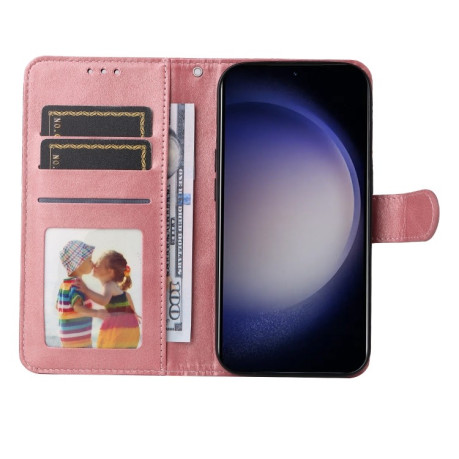 Чехол-книжка Classic Calf Texture для Samsung Galaxy S24 - розовое золото