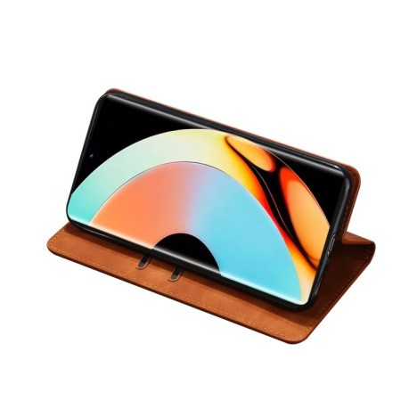 Чохол-книжка Retro Skin Feel Business Magnetic на Realme 10 Pro+ 5G - світло-коричневий