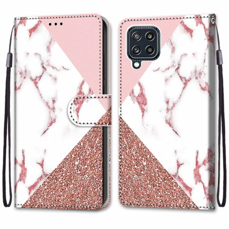Чохол-книжка Coloured Drawing Cross Samsung Galaxy M32/A22 4G 4G - Pink Stone Texture
