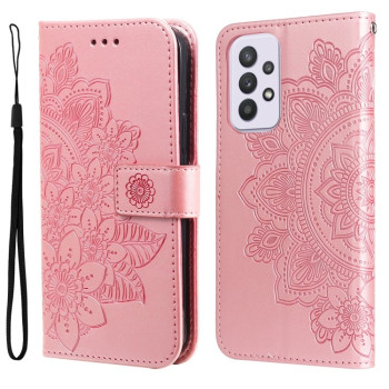 Чехол-книжка 7-petal Flowers Embossing для Samsung Galaxy A33 5G - розовое золото
