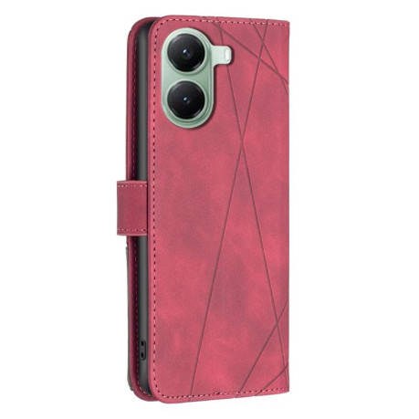 Чехол-книжка Rhombus Texture для Xiaomi Poco X7 Pro - красный