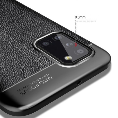Противоударный чехол Litchi Texture на Samsung Galaxy A02s - синий