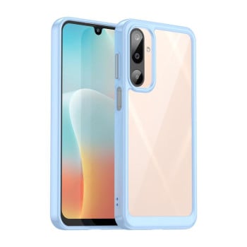 Противоударный чехол  Colorful Acrylic Series с цветной силиконовой боковиной на Samsung Galaxy M16 5G - синий