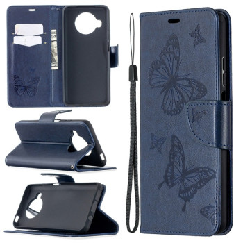 Чехол-книжка Butterflies Pattern на Xiaomi Mi 10T Lite - синий