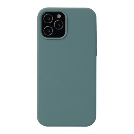 Силиконовый чехол Solid Color Liquid на iPhone 12/12 Pro - темно-зеленый
