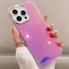 Противоударный чехол Mirror Glitter IMD для iPhone 15 Pro - розовый