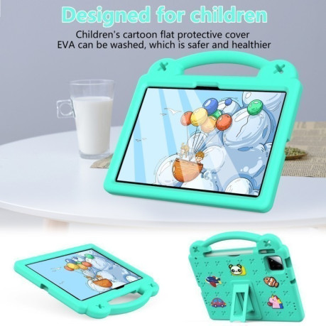 Противоударный чехол EVA Handle Kickstand Children для Xiaomi Pad 7 / 7 Pro 2024 - зеленый