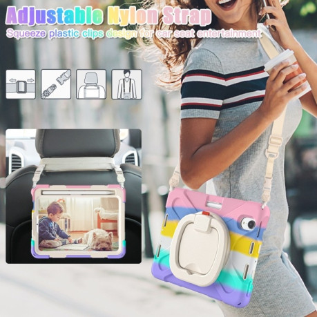 Противоударный чехол Shoulder Strap для iPad mini 6 - Colorful Pink