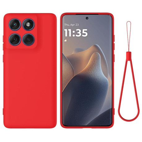 Силиконовый чехол Solid Color Liquid Silicone на Motorola Edge 60 Pro+ - красный