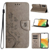 Чехол-книжка Butterfly Flower Pattern для Samsung Galaxy A55 - серый