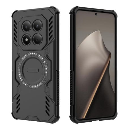 Противоударный чехол Butterfly Armor с MagSafe для Redmi Note 15 Pro 4G Global 163.2mm — чёрный