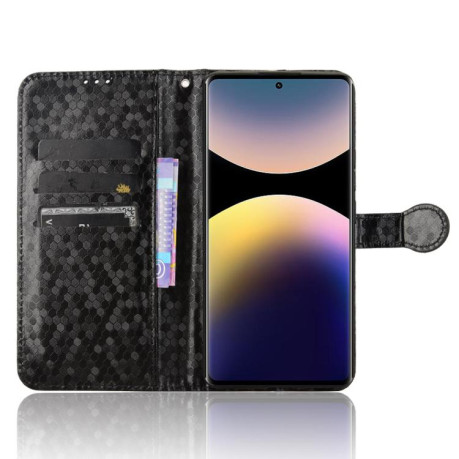 Чехол-книжка Honeycomb Dot для Xiaomi Redmi Note 14 Pro 4G - черный
