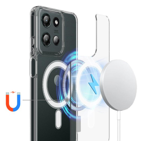 Чехол Clear Case MagSafe Simple Magnetiс для Motorola Edge 60 - прозрачный