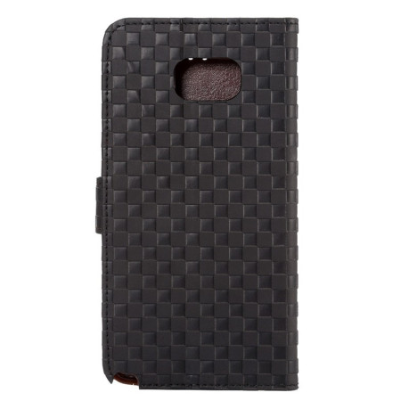 Кожаный Чехол Книжка Plaid Pattern Black для Samsung Galaxy Note 5