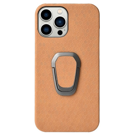 Противоударный чехол Honeycomb Ring Holder для iPhone 14 Pro - оранжевый