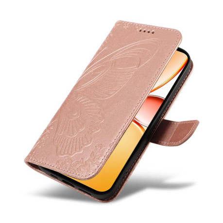 Чехол-книжка Swallowtail Butterfly Embossed Leather для Realme C85 Pro 4G — розовое золото