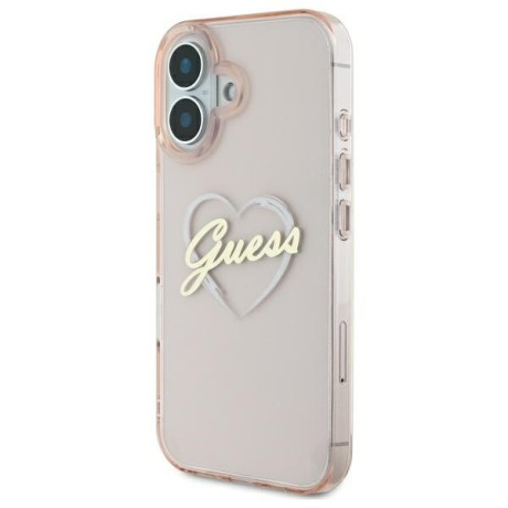 Оригінальний чохол Guess IML Heart для iPhone 16 – Pink