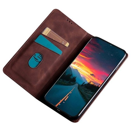 Чохол-книга Retro Skin Feel Business Magnetic на OnePlus Ace 3 Pro 5G - темно-коричневий