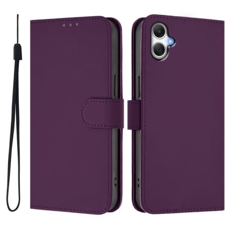 Чехол-книжка с мягким покрытием (Skin Feel) со шнурком на Samsung Galaxy A07 4G - фиолетовый