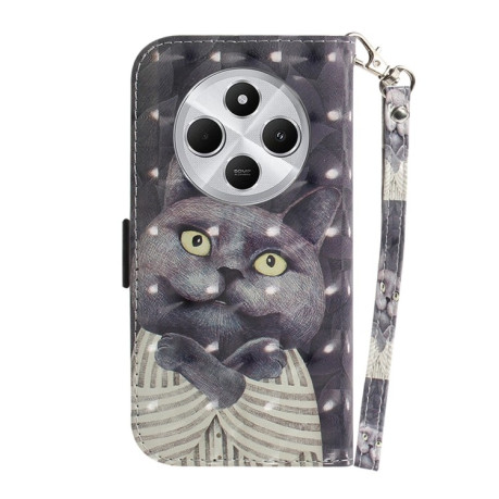 Чехол-книжка 3D Painting для Xiaomi Redmi 14C 4G/Poco C75/Redmi A4 5G - Cat