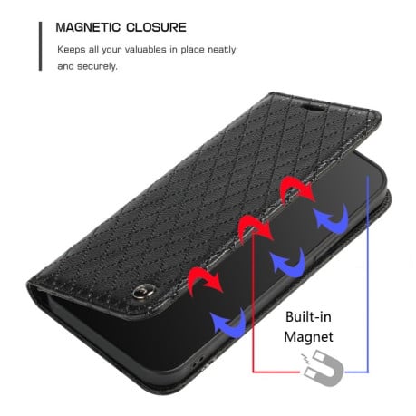 Чохол-книжка RFID Diamond Lattice для Samsung Galaxy A04s/A13 5G/M13/F13 S11 - чорний