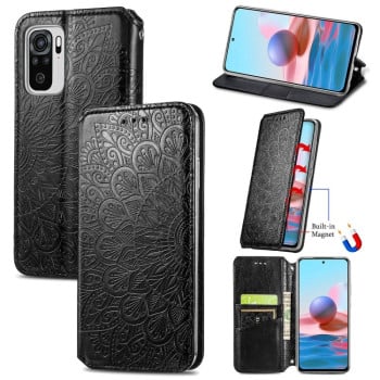 Чохол-книжка Blooming Mandala для Xiaomi Redmi Note 10/10s/Poco M5s 4G - чорний