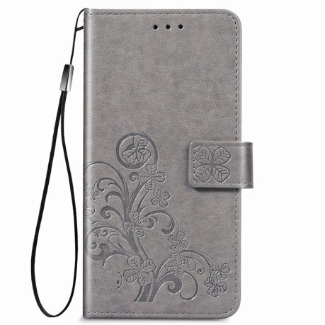 Чохол-книжка Four-leaf Clasp Embossed на Oppo A53 2020 /A53S - сірий