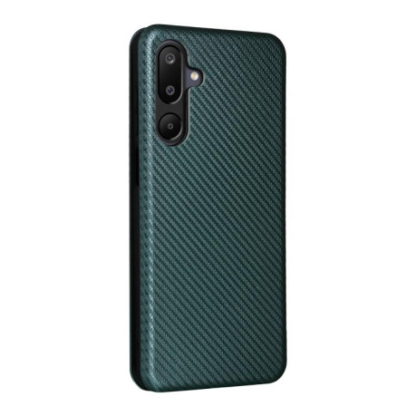 Чехол-книжка Carbon Fiber Texture на Samsung Galaxy M16 5G / F16 5G - зеленый