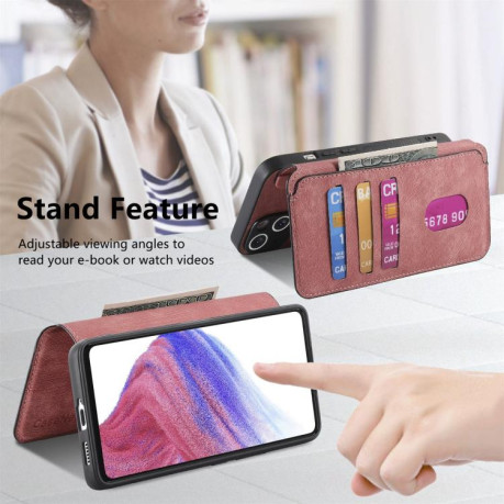 Чехол-книжка CaseNeo MagSafe RFID Anti-theft Retro Leather для OPPO Reno13 - розовый