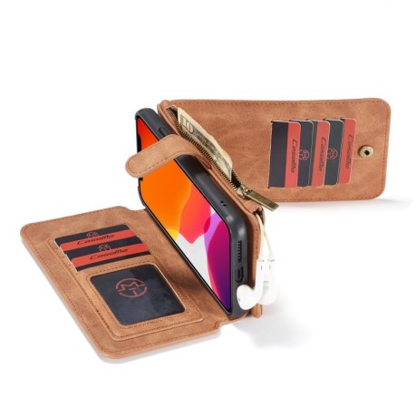 Шкіряний чохол-гаманець CaseMe-007 Detachable Multifunctional на iPhone 11 Pro Max - коричневий
