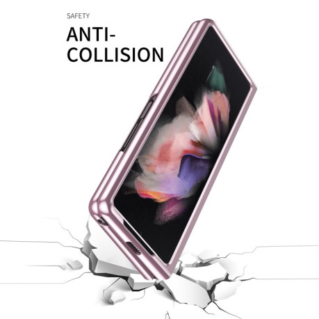 Противоударный чехол Electroplated Folding для Samsung Galaxy Z Fold 3 - розовое золото