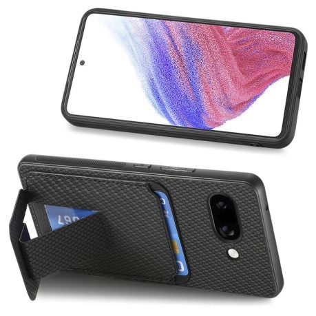 Протиударний чохол Carbon Fiber Card Bag для Google Pixel 9a - чорний
